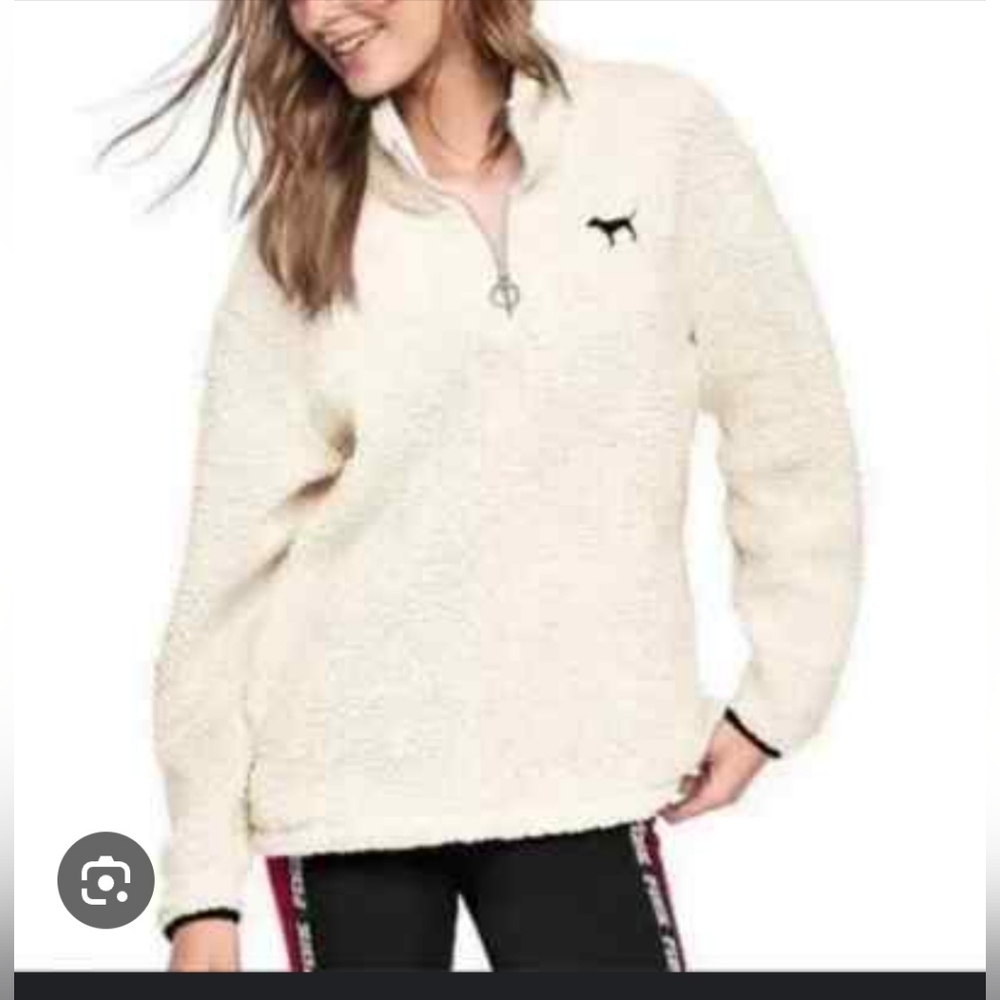 PINK Victoria's Secret Cream Teddy Jacket